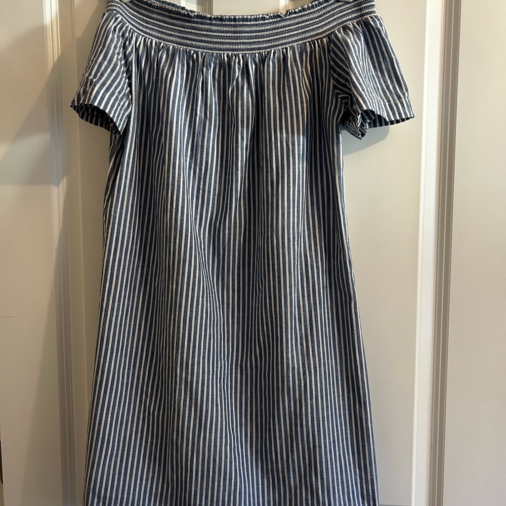 J. Crew Blue and White Striped Top